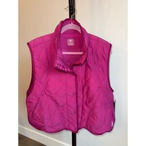 Free People Movement Quinn Quilted Puffer Vest Medium M Magenta Haze New